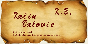 Kalin Balović vizit kartica